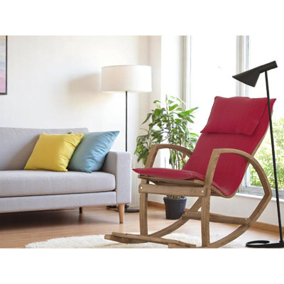 Contemporary Rocking Chair, Wooden Frame And Ergonomic Design For Relaxing Modern Chair With Upholstery, Padded by Lark Manor