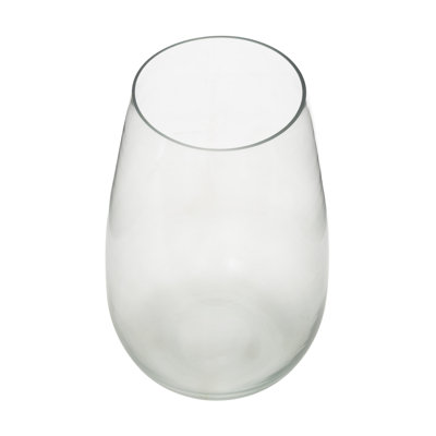 Cole and Grey Glass Wide Clear Decorative Vase