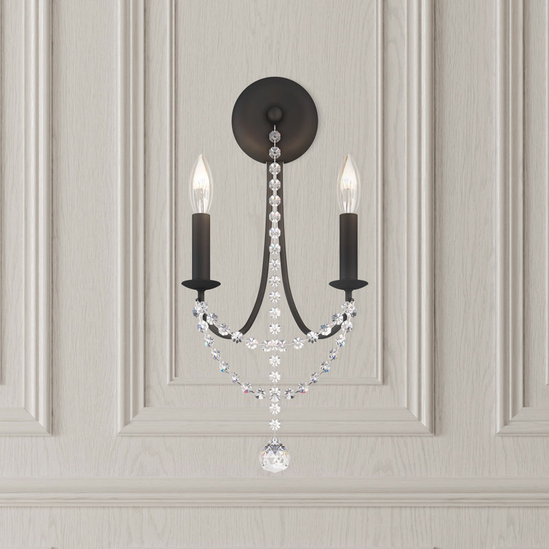 Verdana 2 - Light Candle Wall Light, Black