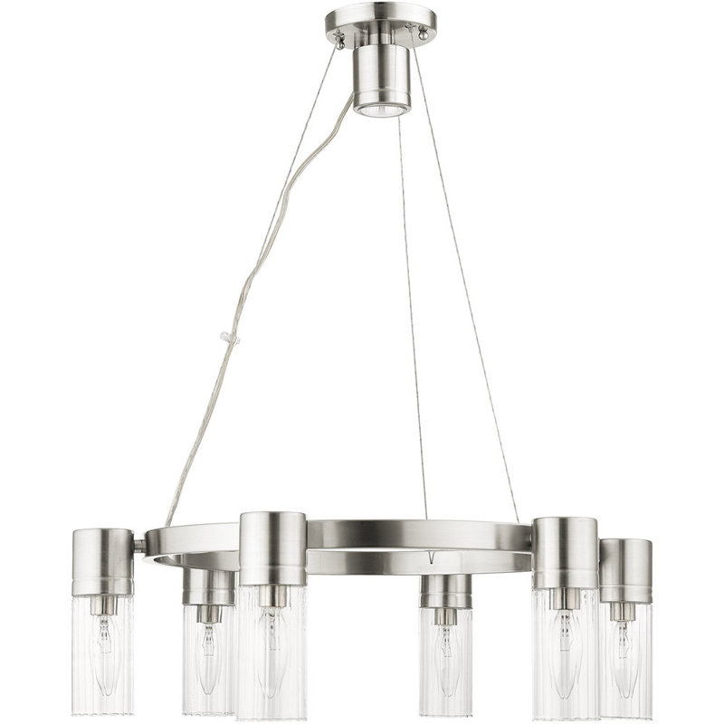 6 - Light Wagon Wheel Chandelier