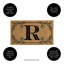 Tapis monogramme en fibre de coco, lettre «R»