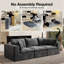 Ensemble de canapé en chenille 3 pièces Kreyton Boneless Paros, design Compression Cloud Couch, gris