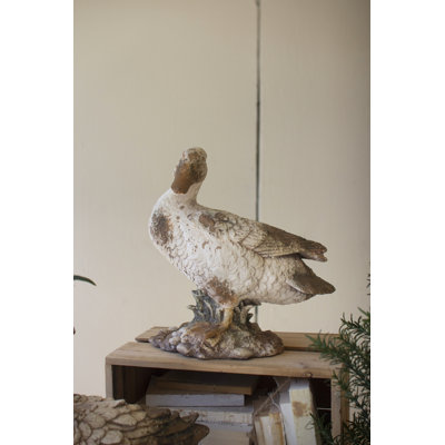  Faux Concrete Duck Head Turned Design 13.5" H Decorative Accent