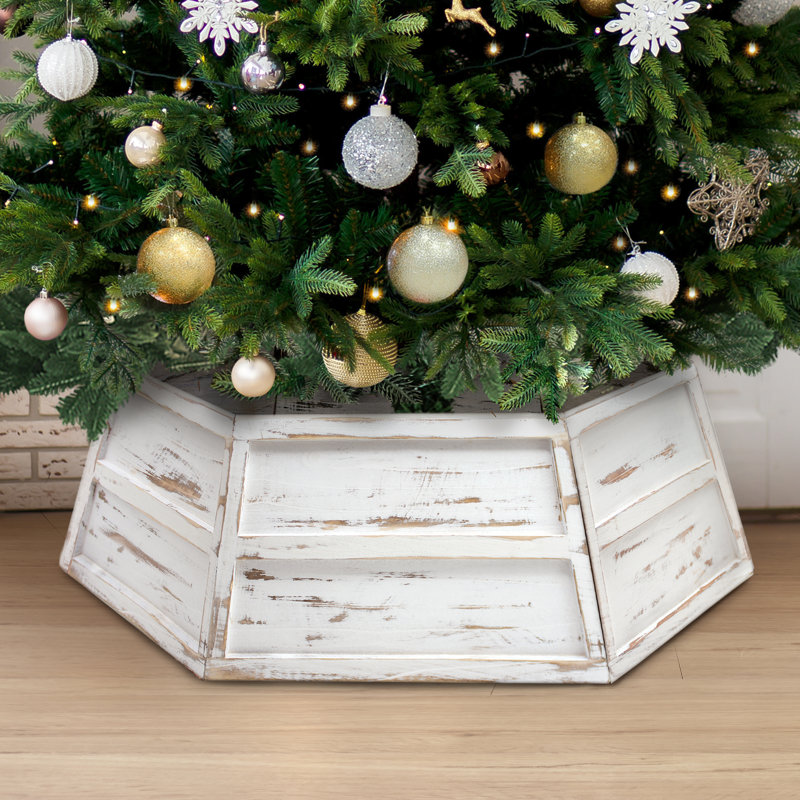 Wooden Tree Collar, White