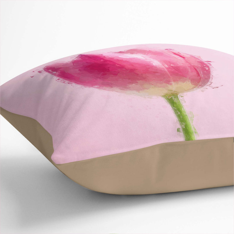 Perfectly Tulip Flower Cushion with Filling, Stone, 40cm H x 40cm W x 15cm D