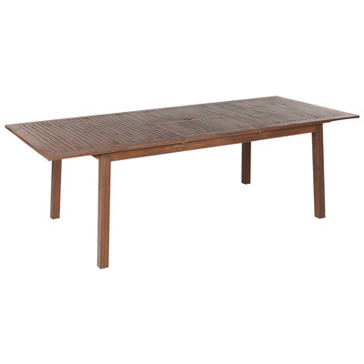 Akhil Rectangular Acacia Extendable Outdoor Dining Table With Umbrella Hole , 100cm cm W 240cm cm D