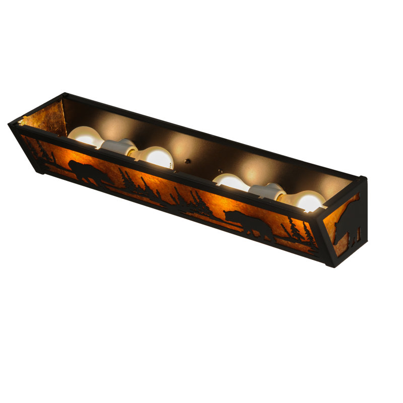 Rustic Lodge 4 - Light Bath Bar, Black