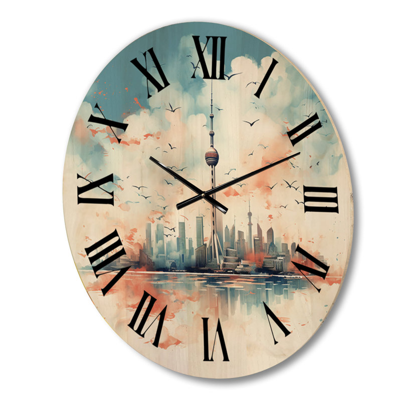 Horloge murale en bois massif Opas, Grand