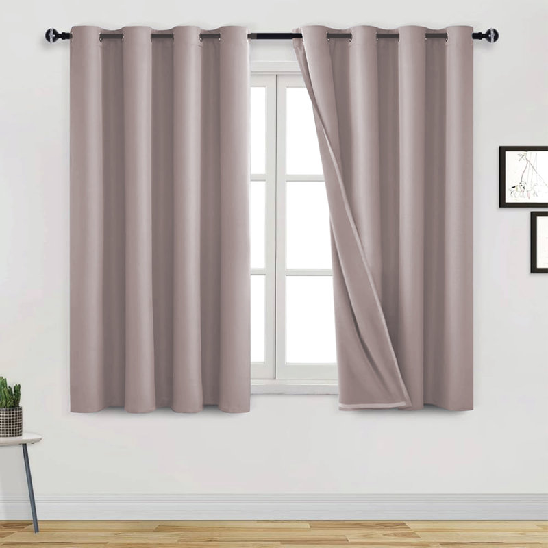 Frasco Blackout Curtain Pair, Silver, 116.84cm Width x 137.16cm Drop