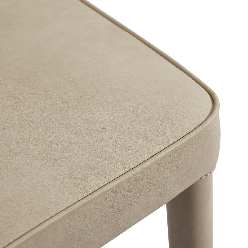 Kem 19.5'' H Faux Leather Upholstered Armchair, Faux Leather Taupe 