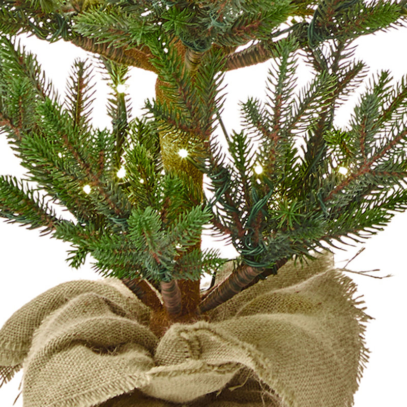 Jeune sapin de 1,20 m (4 pi) avec double micro-DEL et télécommande, recouvert de toile de jute