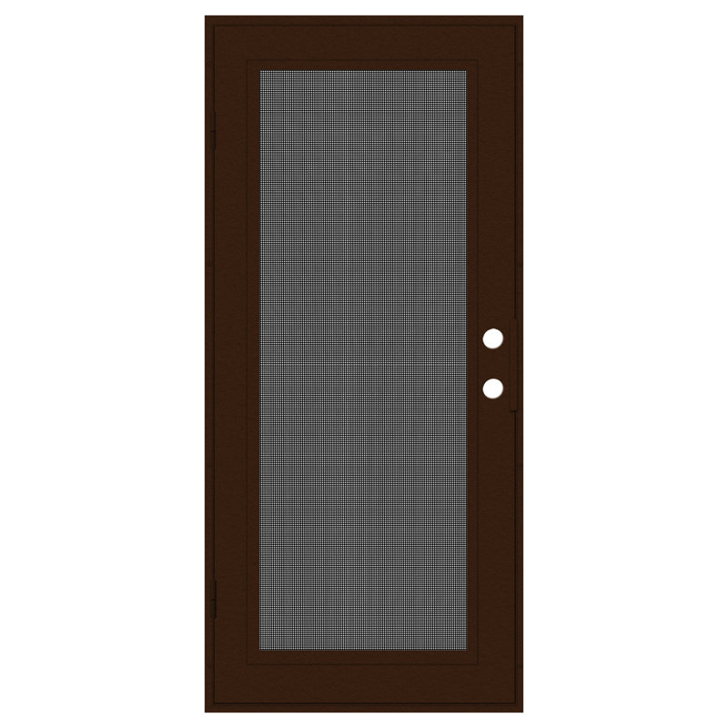 Porte de sécurité en aluminium Full View avec écran Meshtec noir, Cuivre, Vers la droite, H 80 po x l 36 po x P 1,75 po