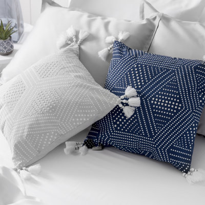 Housse de coussin décoratif géométrique en coton Piper