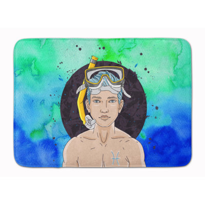 Tapis pour salle de bain en mousse à mémoire de forme poissons zodiac