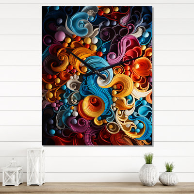 Opt Art Vibrant Illusions I - Modern Wall Clock