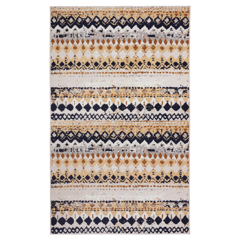 Geometric Indoor Rug, Rectangle 2' x 4'