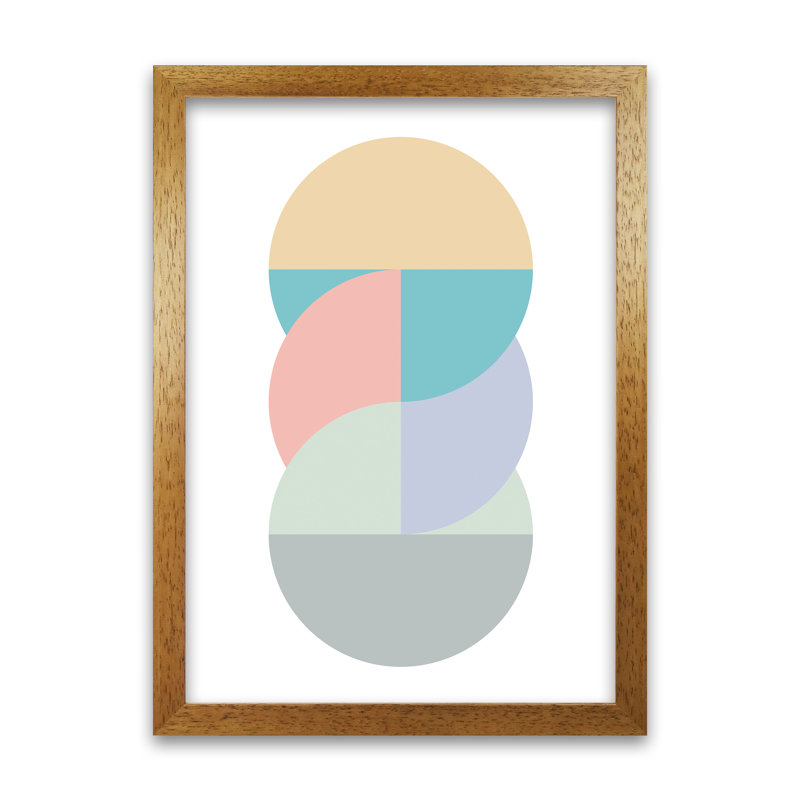 Abstract Pastel Nursery B - Print, Oak Frame, 84cm H x 59cm W x 3cm D