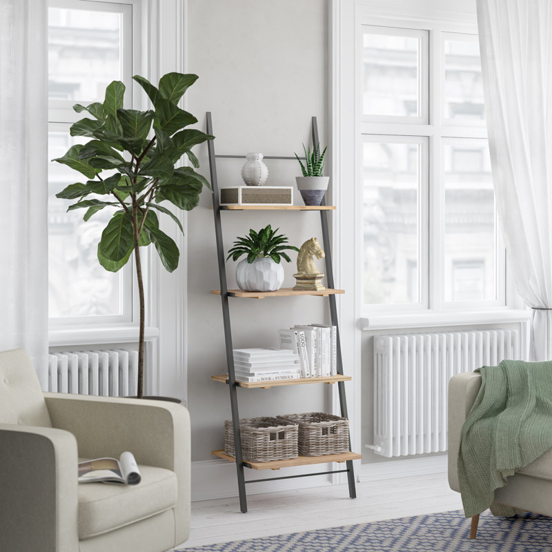 Lincoln 182cm H Iron Ladder Bookcase, H182 x W61 x D45cm