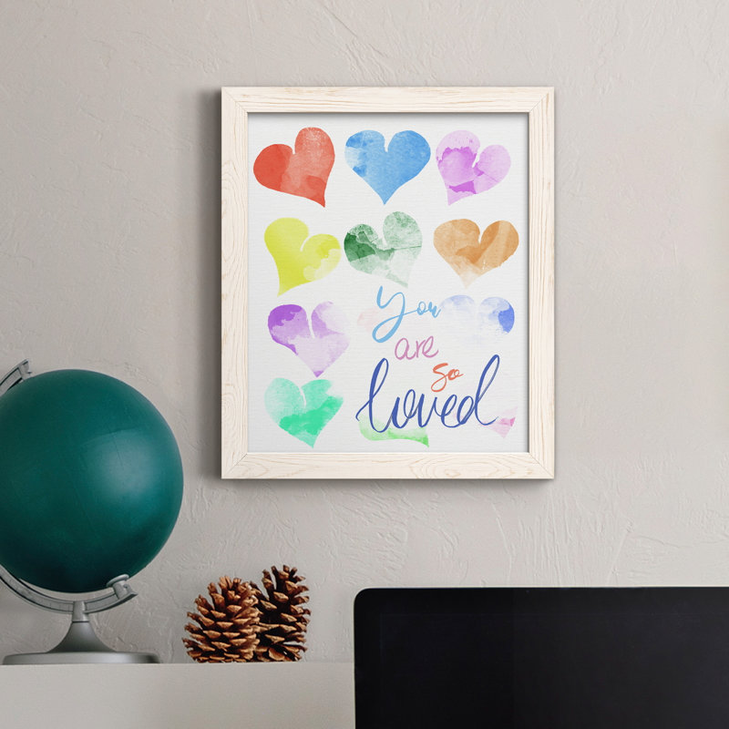 You Are So Loved - Peinture sur toile encadrée, H 37,5 po x l 27,5 po x P 1,5 po, Blanc