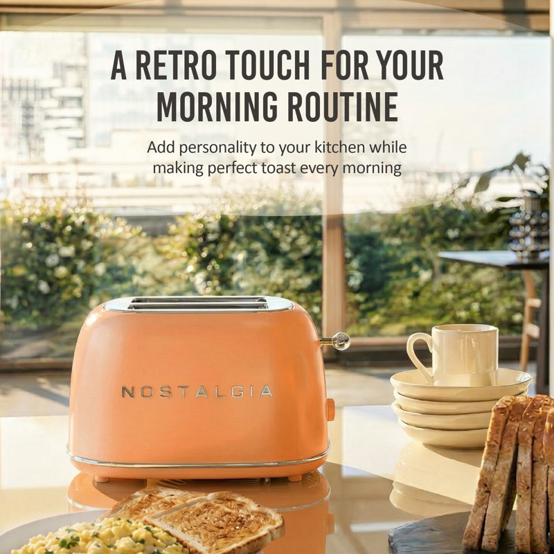 Grille-pain 2 tranches Classic Retro, orange, Orange