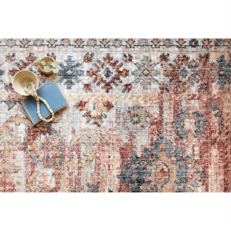 Fiorillo Oriental Rust/Black Area Rug, Rectangle 5'3" x 7'9"