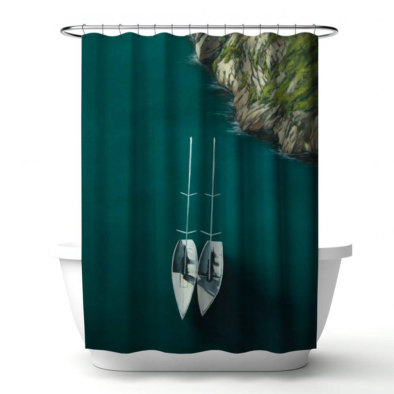 Shower Curtain CO105 – Polyester Shower Curtain, Dye Sublimation Print, 71" W × 74" L