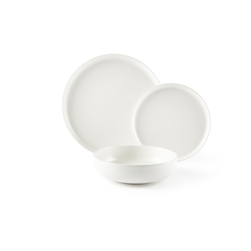 Nordic 12 Piece Ceramic Dinnerware Set - Service for 4, White