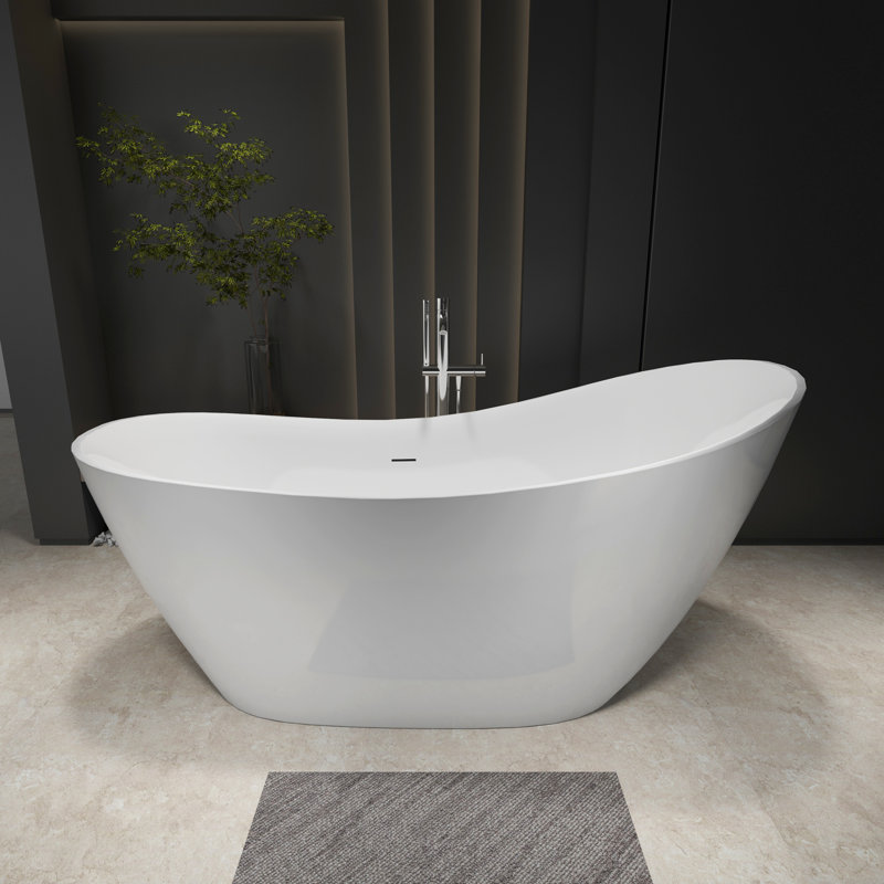 51" x 28" Freestanding Soaking Acrylic Single Slipper Free Standing Bathtub Soaking Bathtub Acrylic J05 Soaking Tub