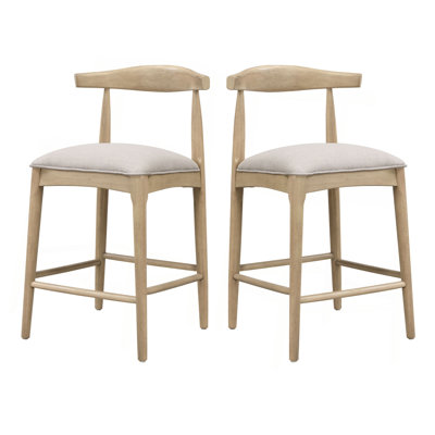 TABOURET DE COMPTOIR EN TISSU (ENSEMBLE DE 2)