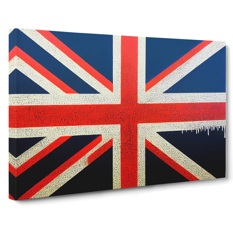 Painted Union Jack Flag Vol.3 Abstract - Wrapped Canvas Print, 40cm H x 60cm W x 3cm D