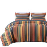 Avery Striped Pre-Washed Cotton Quilt Set