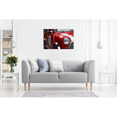 Red Classic Mini Cooper - Wrapped Canvas Print