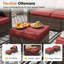 Repose-pieds d'extérieur en osier avec coussin Ramsdell (PE) 25 po-1278032472