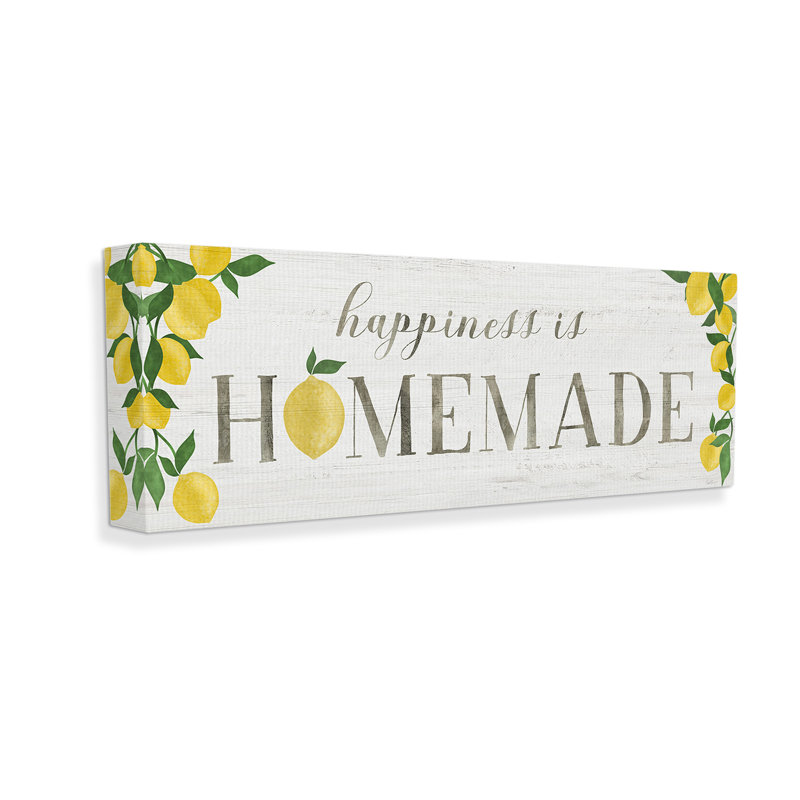 Art mural sur toile Happiness Is Hommade par Natalie Carpentieri, H 13 po x l 30 po