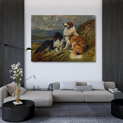 "Collies on the Moor" by  John Emms - Gallery Wrap Canvas Wall Art