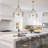 5-light Drum Chandeliers With Textured Glass -844178651