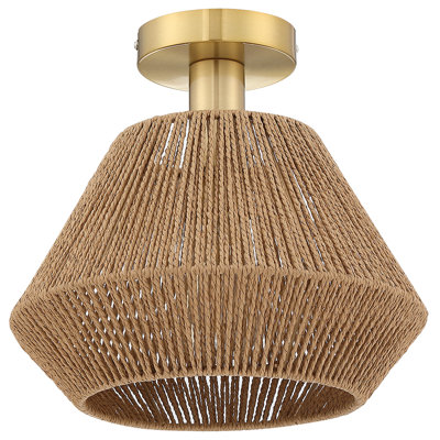 Nelsen Rattan Semi Flush Mount