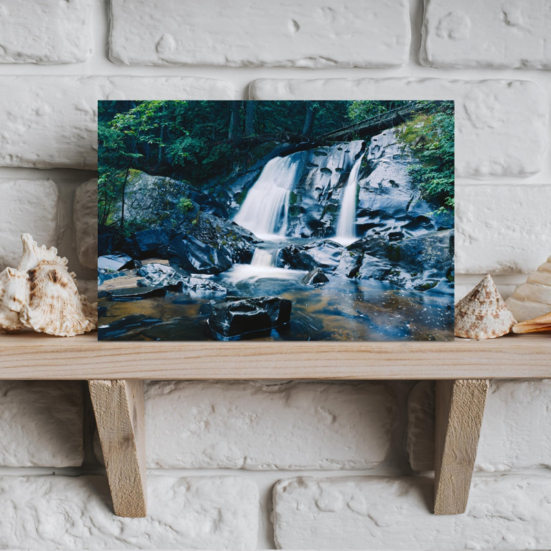 Waterfall and stones Leatherby Falls Mount Arvon Michigan USA 1 Piece Wrapped Canvas Wall Art, 30.48cm H x 45.72cm W