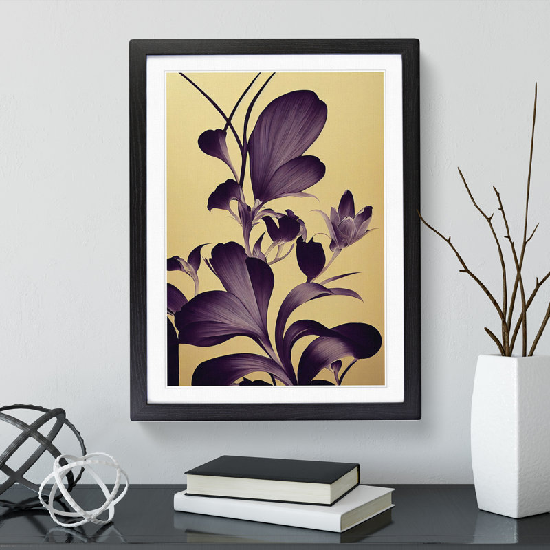 Impression Of Flowers - Single Picture Frame Print, Black, 64cm H x 46cm W x 2cm D