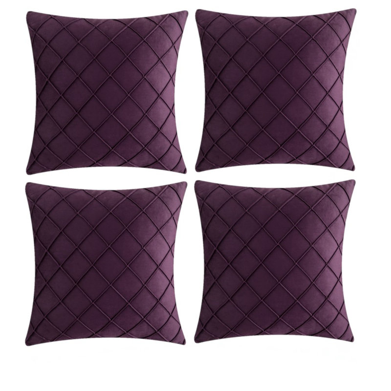 Velvet Pillow Cover, 20" x 20", Purple