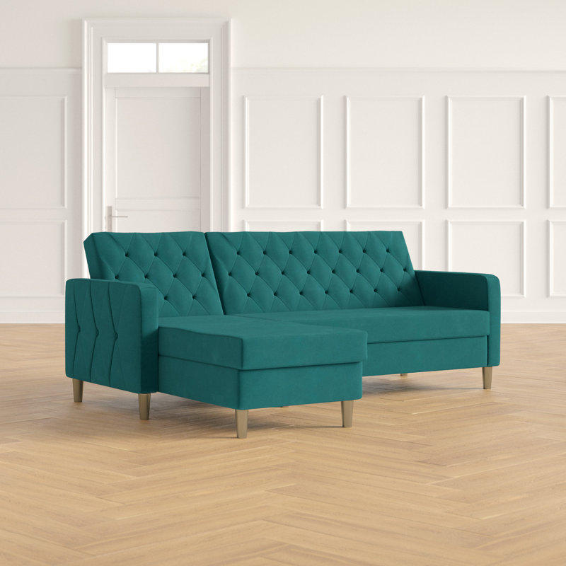 3 Seater Sofa Bed, Green Velvet