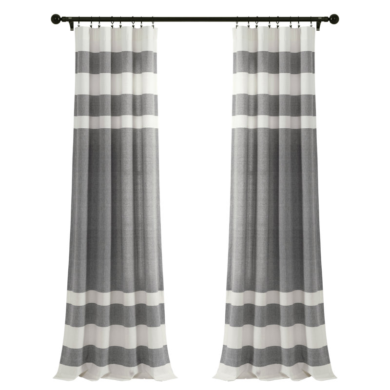 Paire de rideaux semi-transparents en mélange de coton Cape Cod Lush Decor (ensemble de 2), Gris, l 40 po x L 84 po