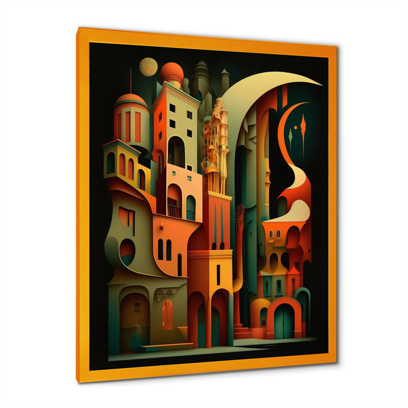 «Geometric Graffiti IV», reproduction sur toile, L 12 po x H 20 po, Impression dorée sur toile encadrée