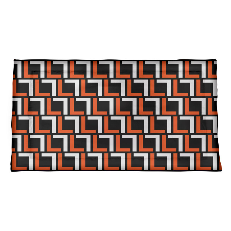 Taie décorative Cincinnati, Orange / blanc / noir, Microfibre, Très grand