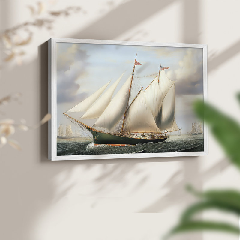 Série nautique-Lxxxi - reproduction encadrée - réarmable, H 16 po x l 20 po, Blanc