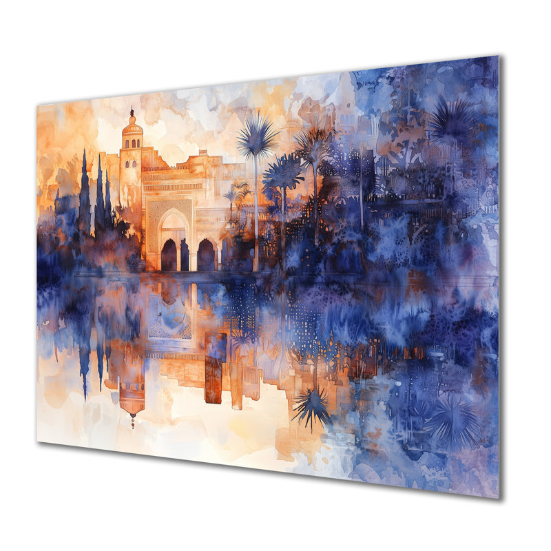 «Ottoman Mosques At Night Istanbul IV», impression d'art mural en métal, impression traditionnelle sur métal