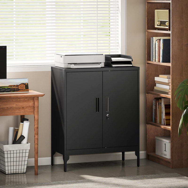 2 -Door Storage Cabinet, Black