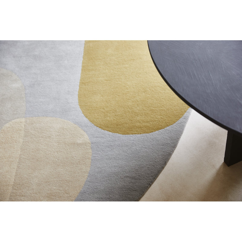Decor Handmade Wool Geometric Area Rug, Gray;Beige, Oval 9' x 12'