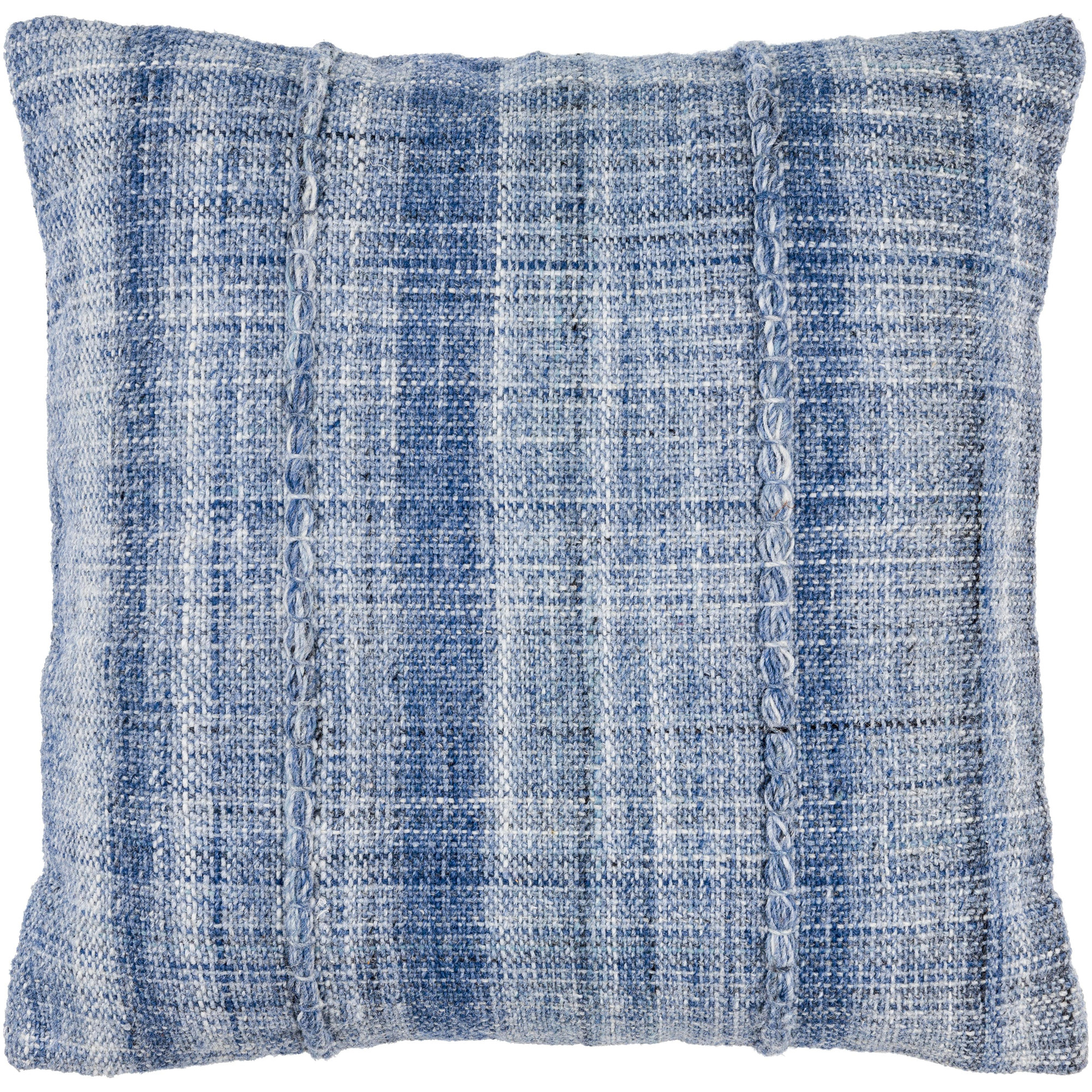 Zeppelin Recycled PET Yarn Throw Pillow, Down, 22"H x 22"W, Pewter