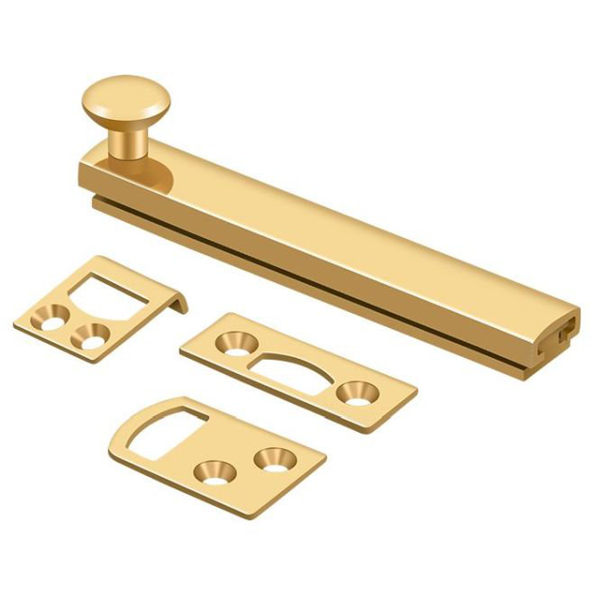Deltana 4SBCS003 Boulon de surface de 4 po, vis dissimulée, HD en laiton poli PVD, H 1,9375 po x l 4 po x P 1,5625 po